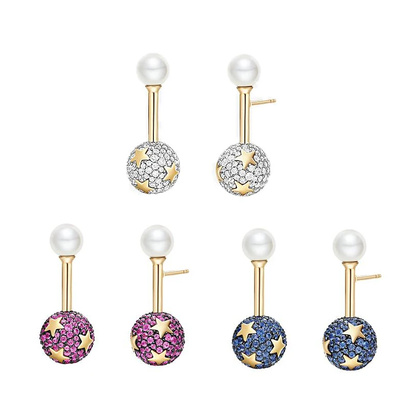 Серьги-подвески женские из серебра 925 пробы с цирковыми звездами | Украшения и