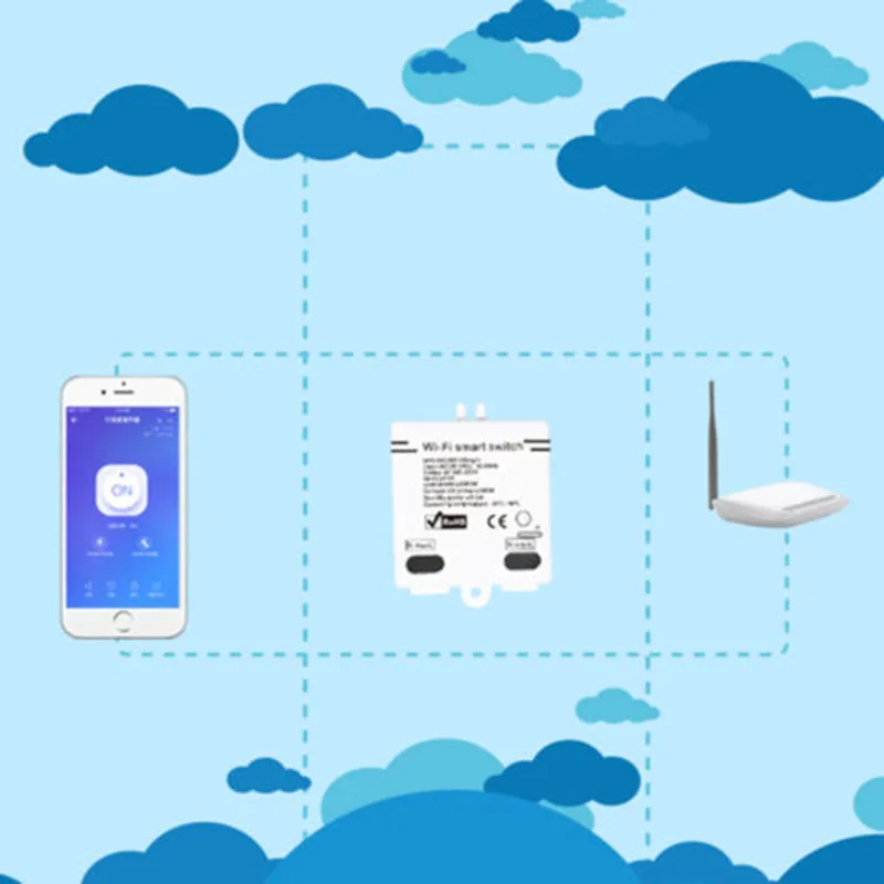 Беспроводной смарт-переключатель Zigbee Wi-Fi с задержкой в сборке корпуса лампа для