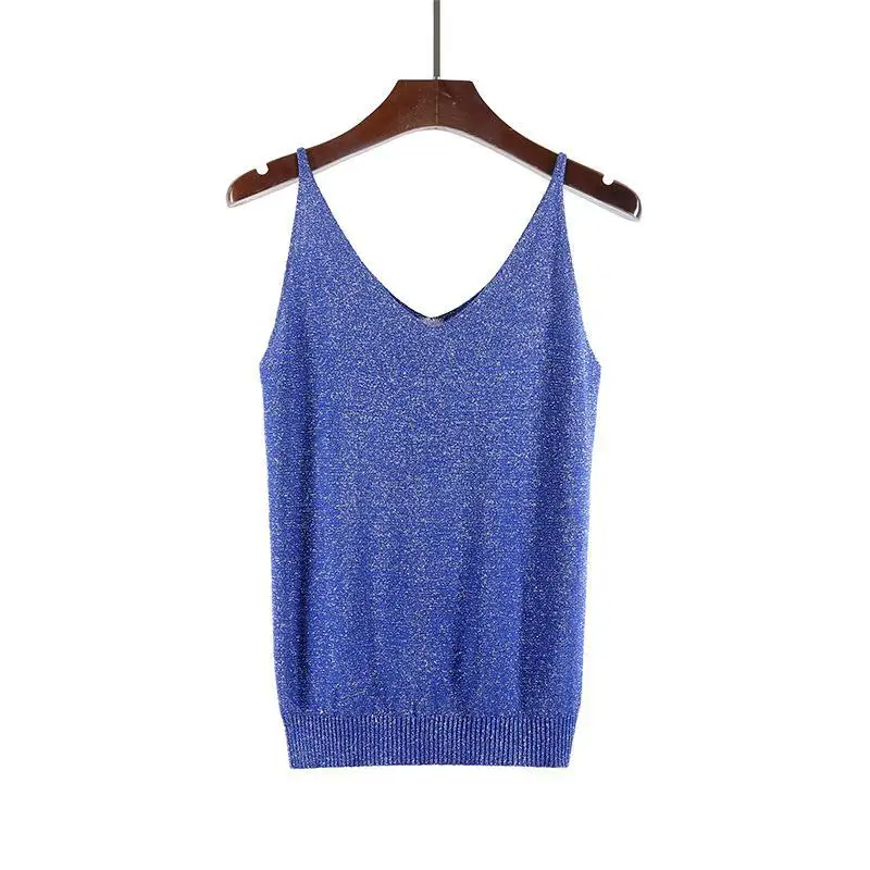 Женский трикотажный жилет с люрексом зеленый черный 18 видов цветов пуловер без