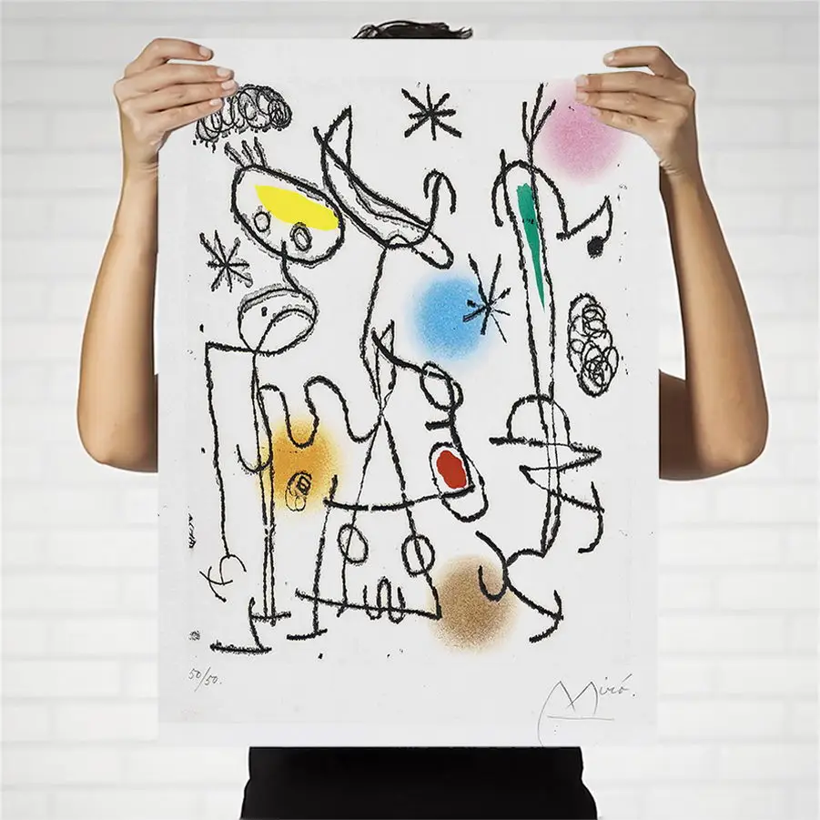 Home Decoration Canvas Print Art Wall Pictures for Living-room Poster Printing Paintings Spanish Joan Miro 4 | Дом и сад