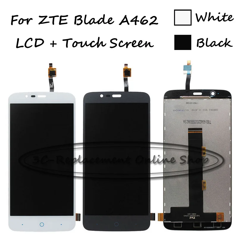 Белый/черный чехол карман для ZTE Blade A462 ЖК дисплей Дисплей + кодирующий