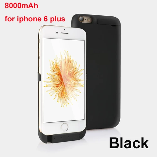 For I6 Plus Black Зарядное устройство чехол для iPhone 6 6s Plus чехол для аккумулятора power Bank Чехлы для зарядки ультра тонкий внешний для iPhone 6 S - Цвет: For I6 Plus Black