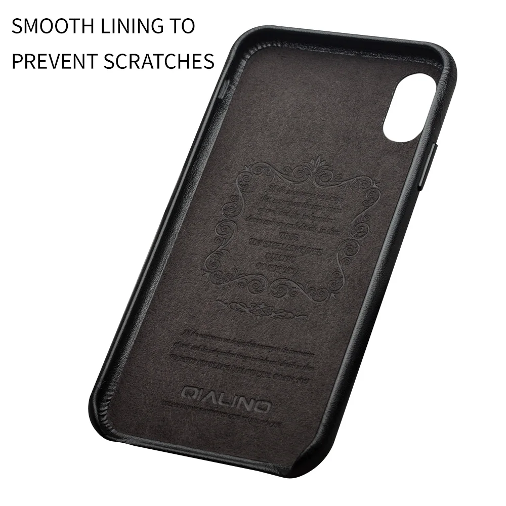 Чехол QIALINO из натуральной кожи для Apple iPhone X/XS/XR роскошный Ультратонкий чехол