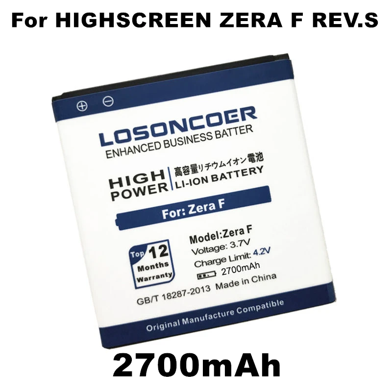 

Аккумуляторы для сотового телефона LOSONCOER 2700 мАч для Highscreen Zera F Rev.s