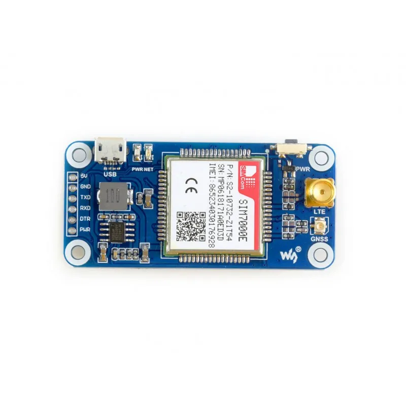 Шляпа NB IoT/eMTC/EDGE/GPRS/GNSS для Raspberry Pi на основе SIM7000E совместимая со стандартом детской