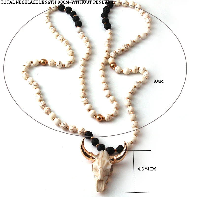 Бесплатная доставка этническое ожерелье с кулоном в виде рога белого и розового
