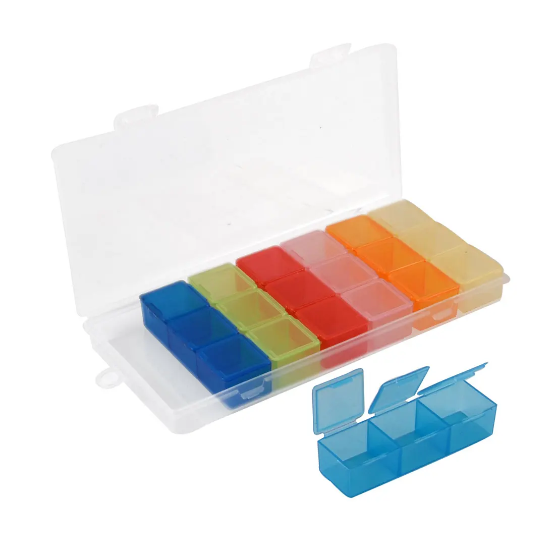 UXCELL Съемная 21 Щели Еженедельный Капсулы Таблетки Хранения Дело Box Многоцветный |