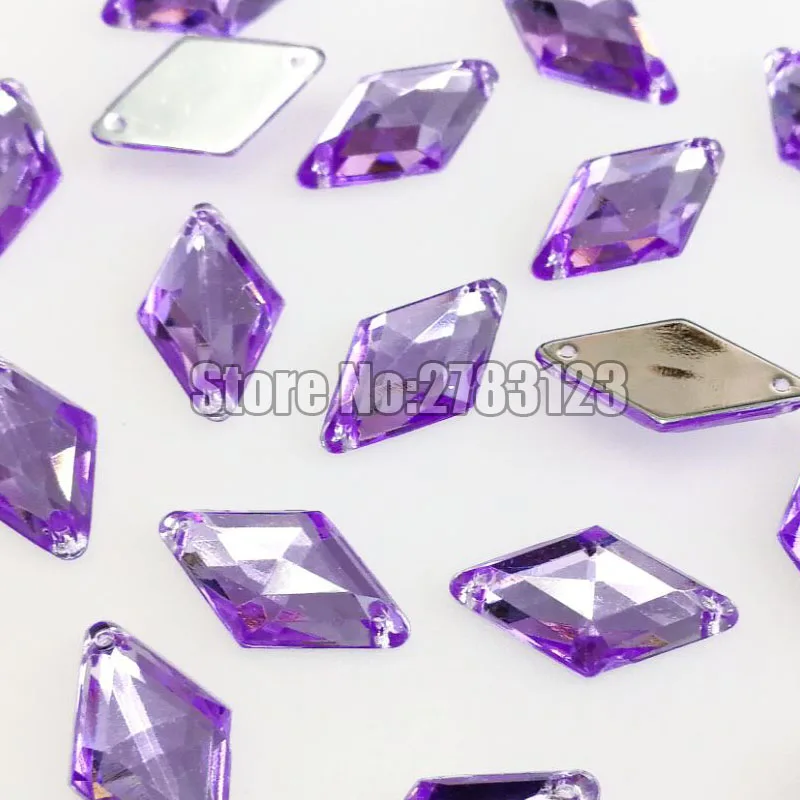 Light Purple Стразы из акрила высокого качества с двумя отверстиями, аксессуары для одежды 9x15 мм 10x18 мм 14x24 мм 17x30 мм - Цвет: Light Purple