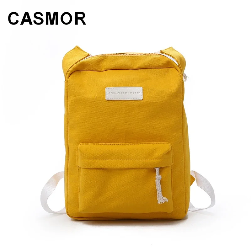 CASMOR молодая девушка рюкзак холст большой Ёмкость студентов средней школы сумка