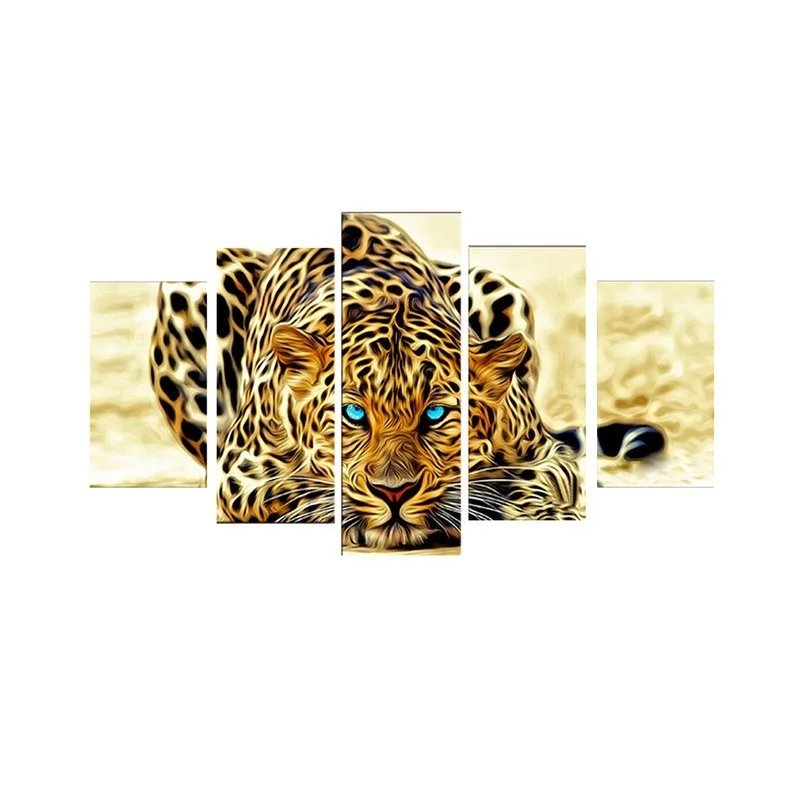 5 шт./компл. леопарды Современная Картина на холсте с изображением животных