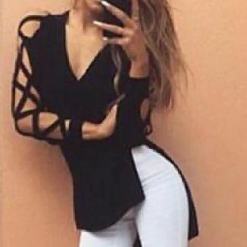 Женская летняя футболка с V образным вырезом разрезом|sexy shirt|brand t-shirtfashion t-shirt |