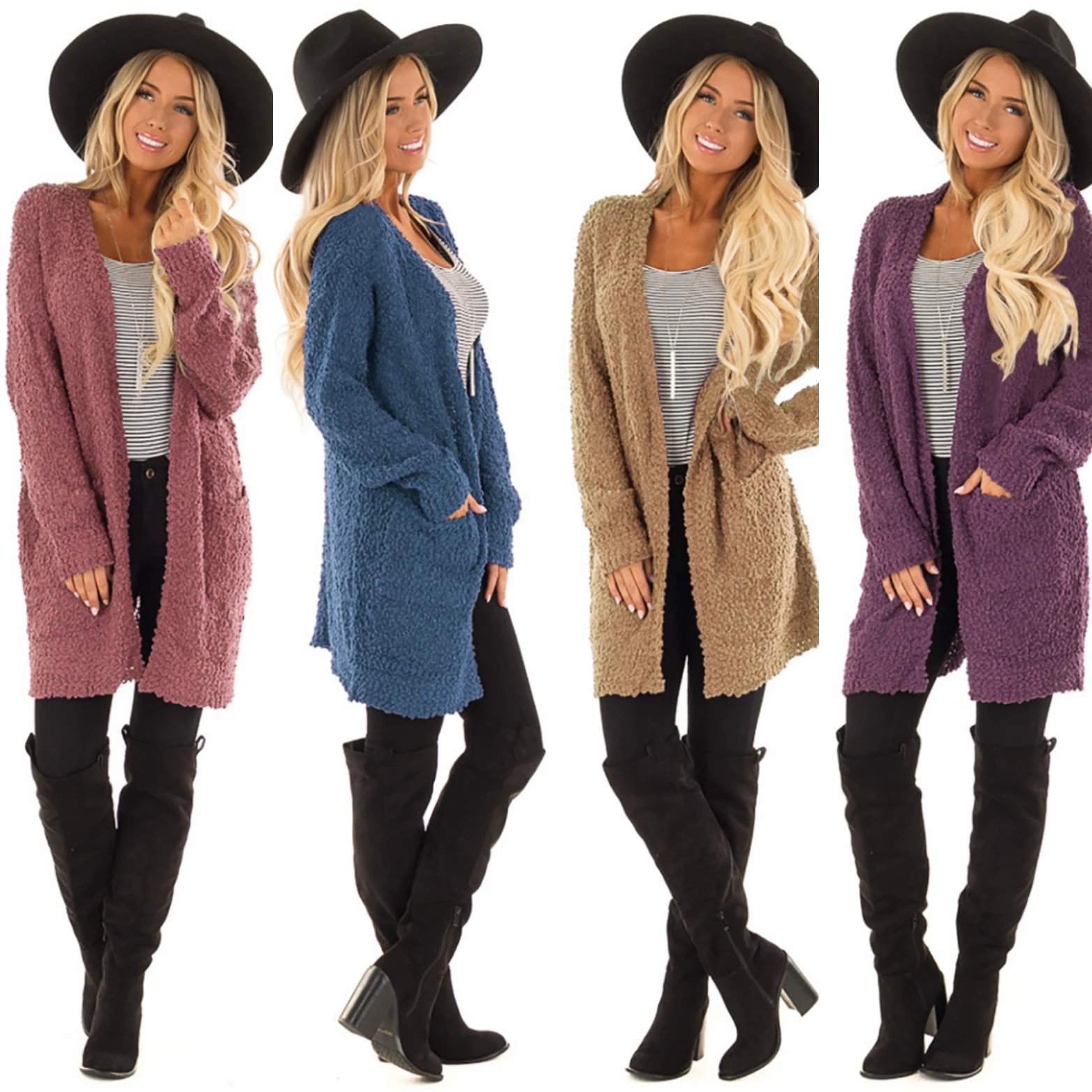 AVODOVAMA M Fashion Warm Women Long Sweaters Solid Knitted Coats Cardigans Female Tops Autumn and Winter |