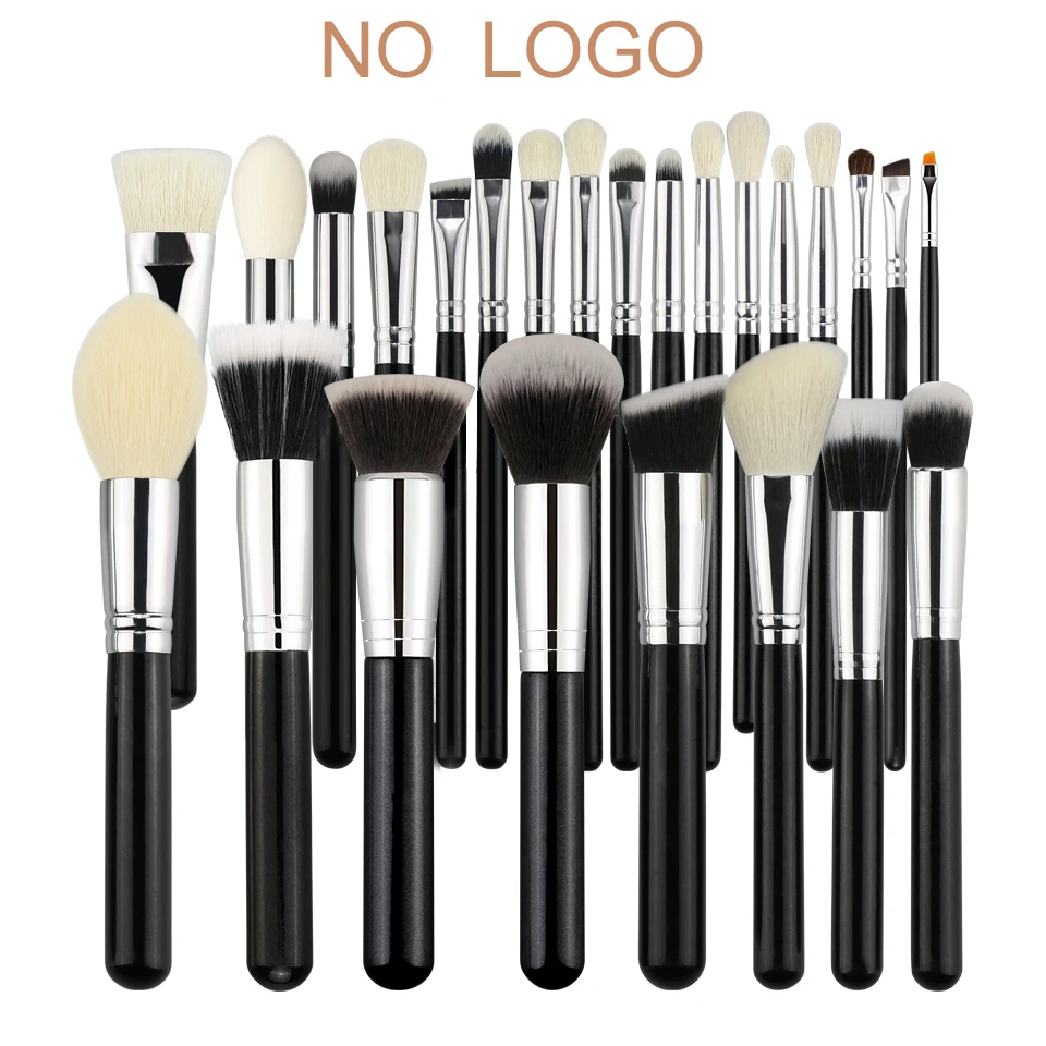 

Black Professional Goat Hair Makeup Brush Powder Foundation Contour Concealer Eyes Blending 15/25/30Pcs Makeup Brush Set