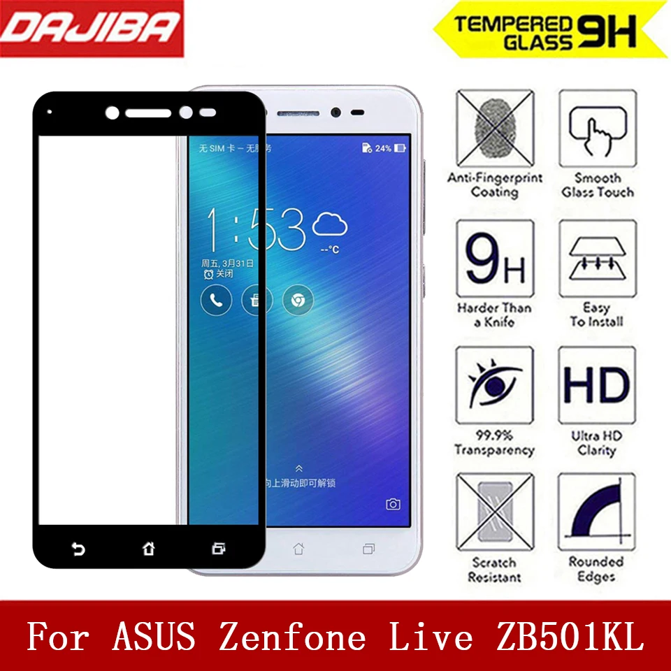3D 9H Полное покрытие закаленного стекла для защиты экрана ASUS Zenfone Live ZB501KL Твердое пленочное покрытие для Asus ZB501 501 501KL.