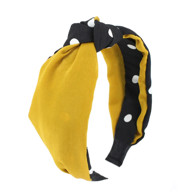 Повязка на голову женская с узлом в центре модный тканевый ободок стиле пэчворк