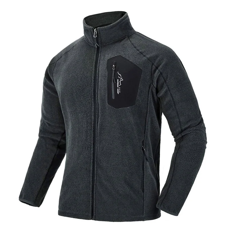 Dark gray TACVASEN, тонкая Военная флисовая куртка, пальто, зимняя мужская теплая флисовая куртка, армейская зеленая одежда, Мужская ветрозащитная флисовая подкладка - Цвет: Dark gray