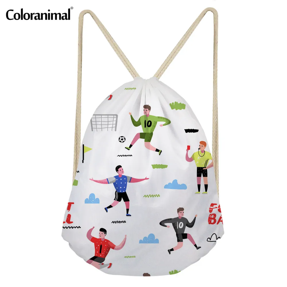 Coloranimal огненный футбольный мяч Сумка на шнурке для мужчин бега в тренажерном зале