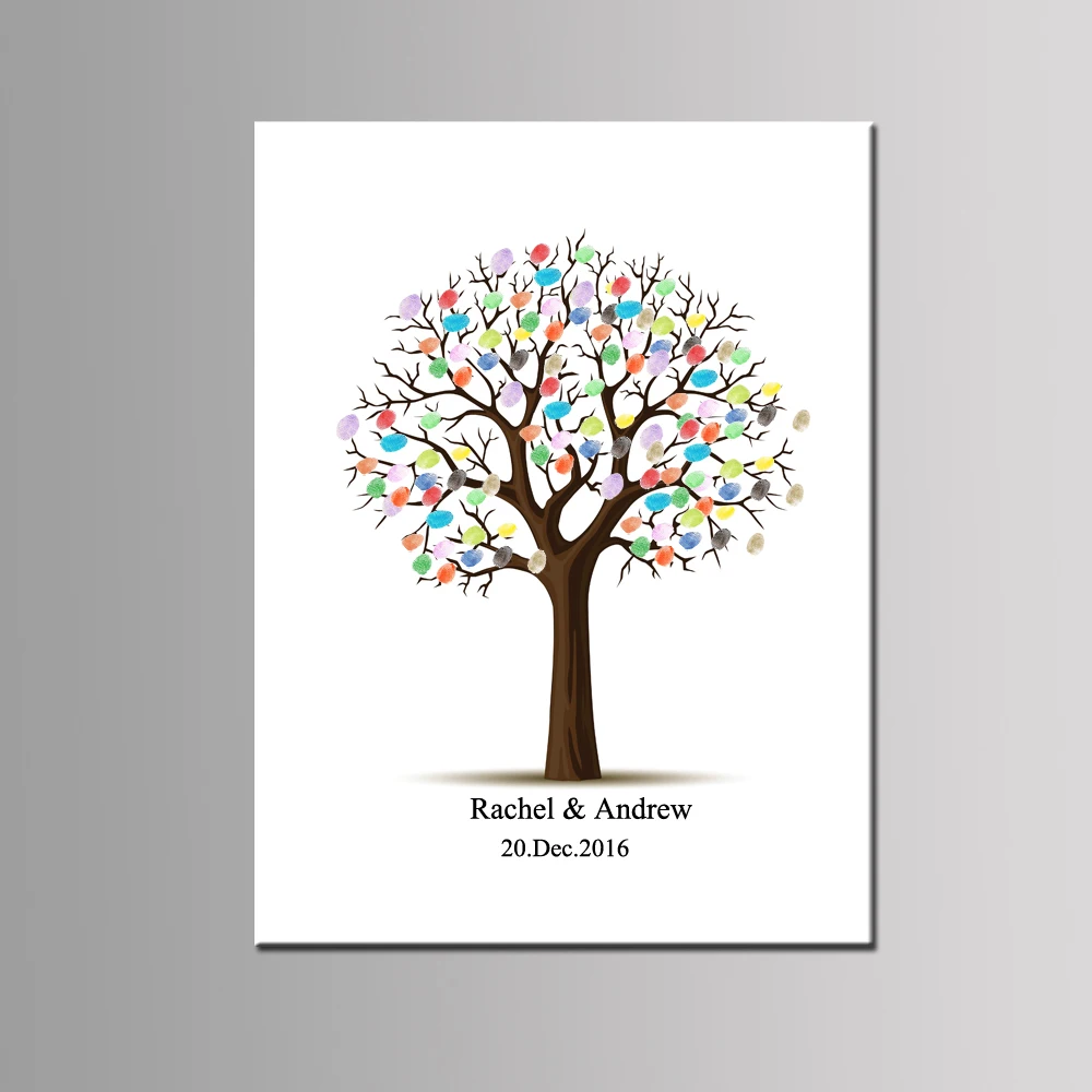 Хит! Персонализированная Гостевая книга с отпечатками пальцев Love Tree свадебный