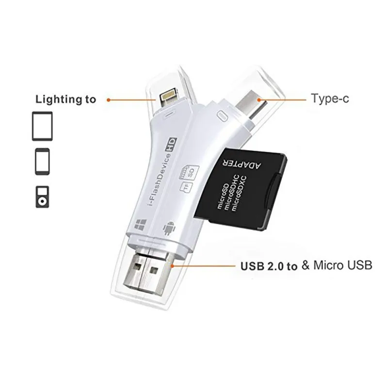 Все в одном средство просмотра SD/TF карт для IOS iPhone Ipad Android телефоны Laptap ПК с