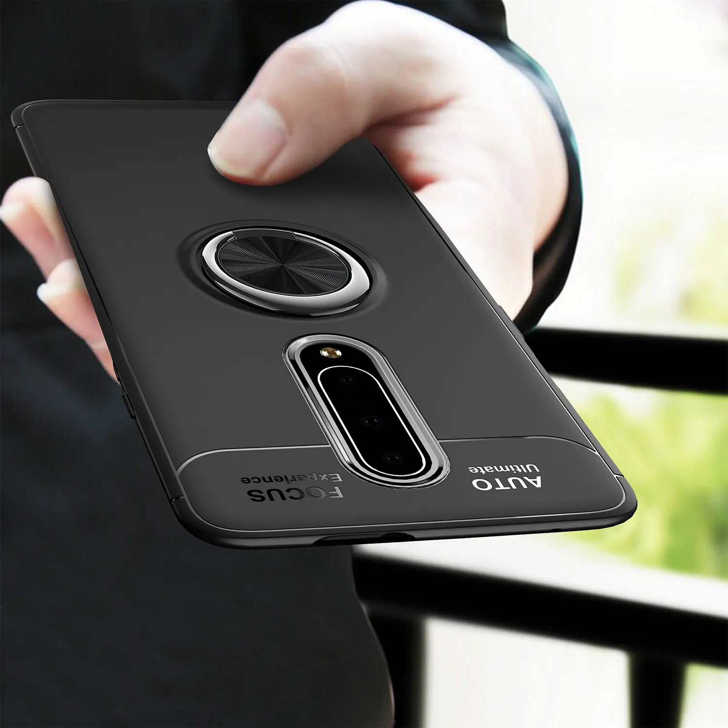 Для OnePlus 7 Pro Чехол из мягкого силикона с подставкой кольцо противоударный