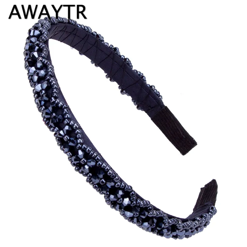 Детская однотонная повязка на голову для девочек модные Сияющие аксессуары