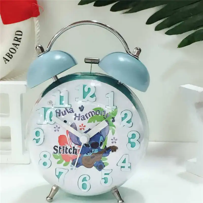 Disney Микки Маус Будильник 3d мультфильм стежка автомобили Замороженные студенческие мальчик девочка дети ночной Светильник прикроватный звонок Будильник - Цвет: stitch