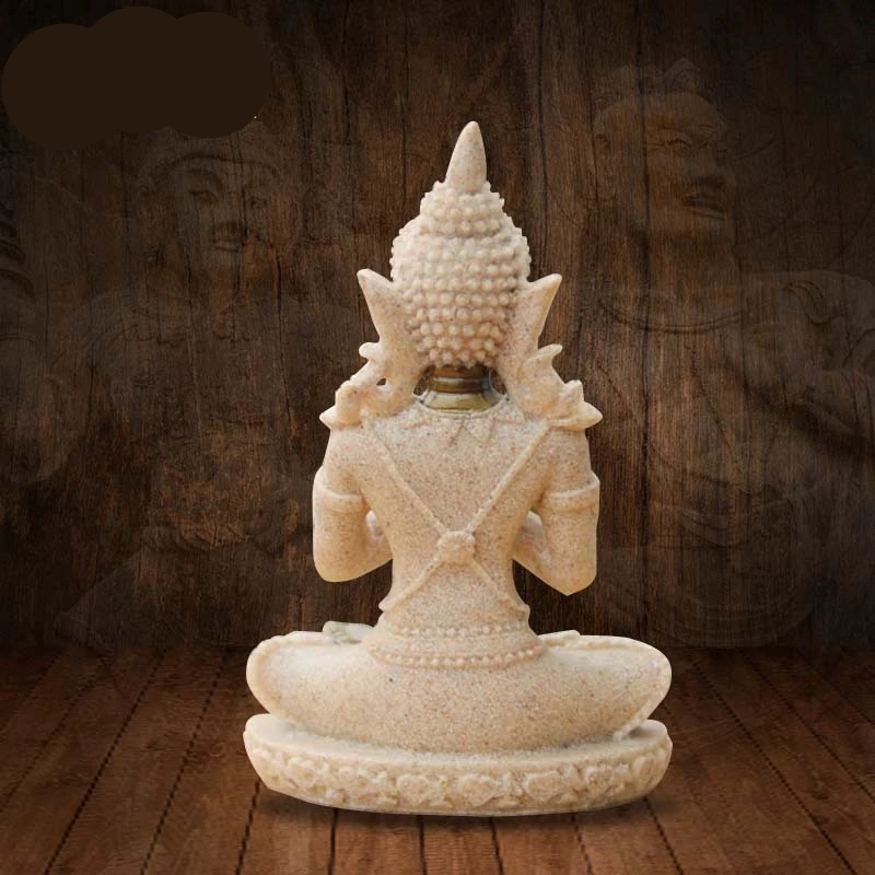 Горячий стиль медитация Дзен Будда натуральный песчаник ремесла Смола сидя