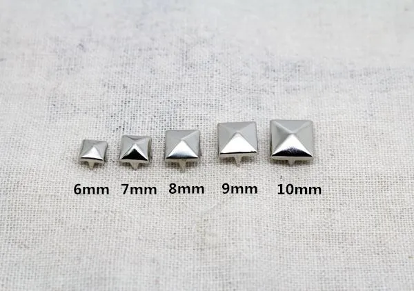 Серебряные когти разных размеров в виде пирамиды для кожаного ремесла