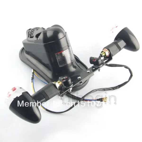 Мотоциклетный черный череп Тормозная задняя пластина задний указатель поворота