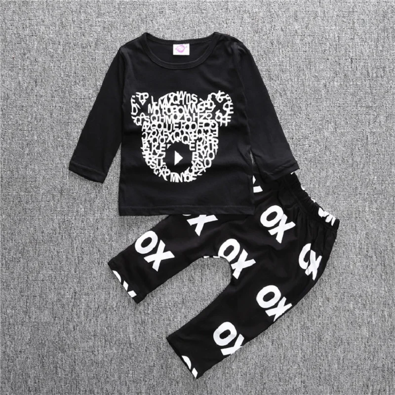 Hooyi/комплект одежды для малышей футболка мальчиков костюмы со штанами хлопковый