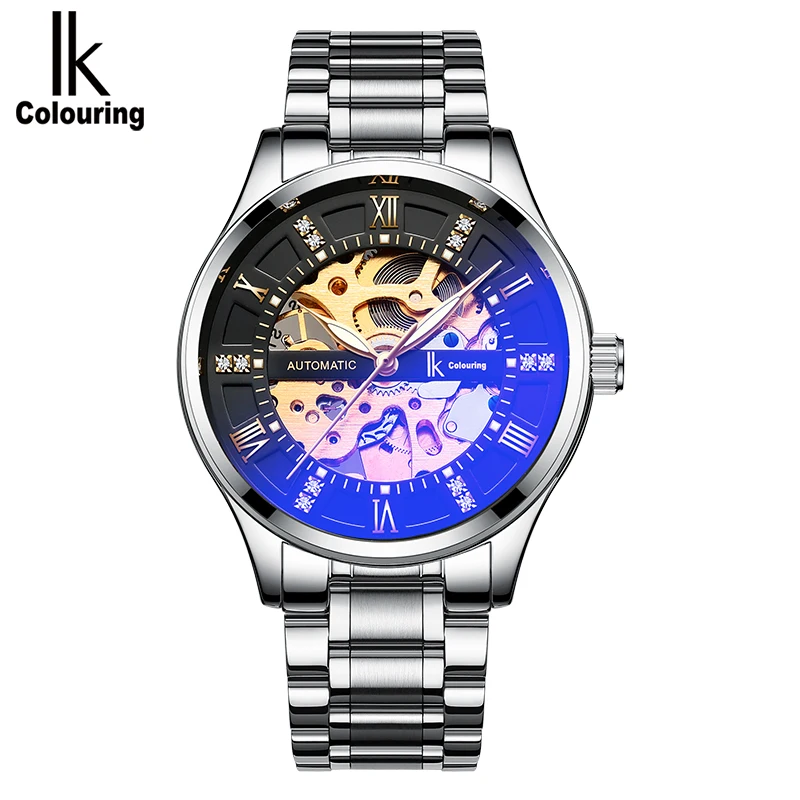 IK цветные часы Мужские механические мужские Автоматические полые трендовые