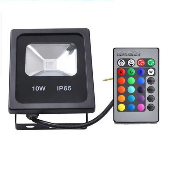 Светодио дный RGB белый теплый белый прожекторы с пульта дистанционного управления 10W 20W 30W 50W прожектор, отражатель IP65 Открытый Сад света лампы