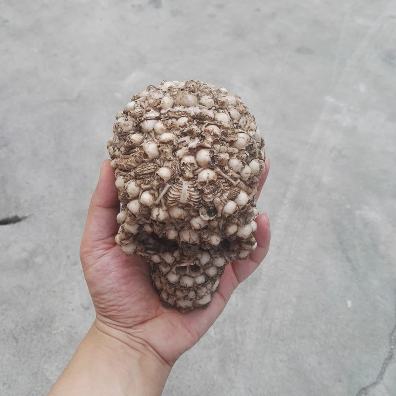 Аквариум орнамент смолы trypophobia череп 14*9*11 5 см для рыбы гусеничный Танк Коробка
