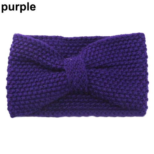 

Women Girls Crochet Knitted Bow Turban Head Hair Band Winter Ear Warmer Headband