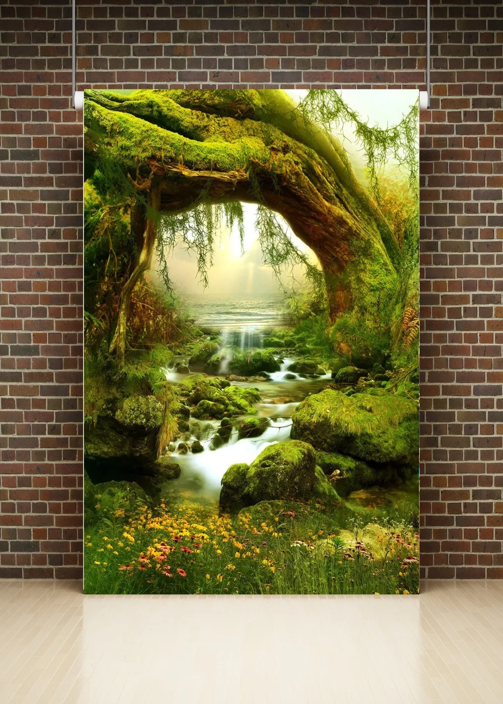 Виниловый фон для студийной фотосъемки с изображением природы реки дерева