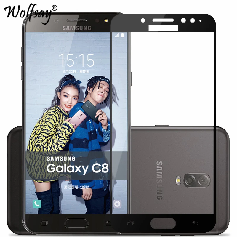 3D изогнутое полное покрытие закаленное стекло для Samsung Galaxy C8 Защита экрана