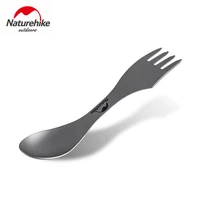 naturehike titanium cutlery knife fork spoon outdoor camping tableware ultralight portable high strength three in one cutlery