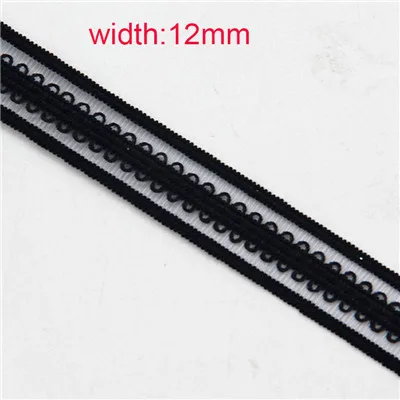 black12mm 8 Черная сетка, кружевная отделка, резинки для шитья одежды, эластичная лента, стрейч-лента, лента для волос, сделай сам, бюстгальтер, штаны, талия, 2 м - Цвет: black12mm 8