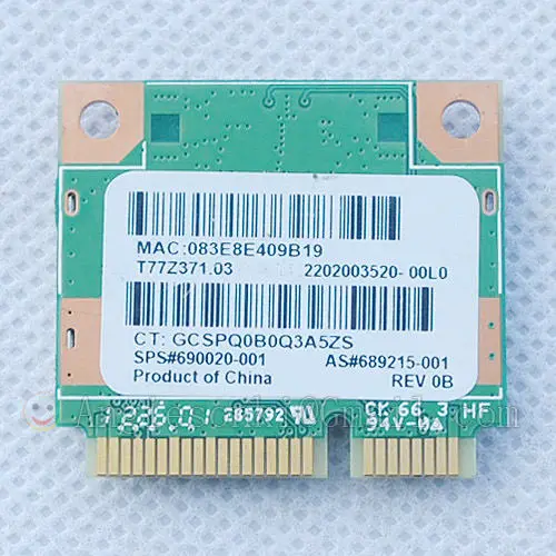 

Wlan Card for Ralink RT3290 Mini PCI Express 150Mbps 802.11N Wireless WIFI Bluetooth BT N029tx Hp 690020-001 689215-001