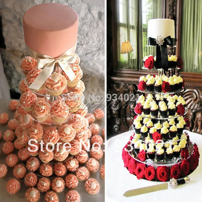 

Beautiful Transparent 7 Tiers Acrylic Cake Stand,Clear Cup Cake Display wedding decoration