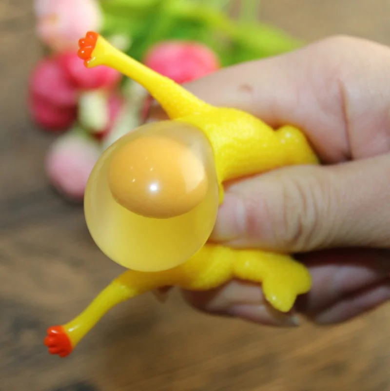 Забавный шалость курица Новинка антистресс цыпленок отложите Яйца Брелок