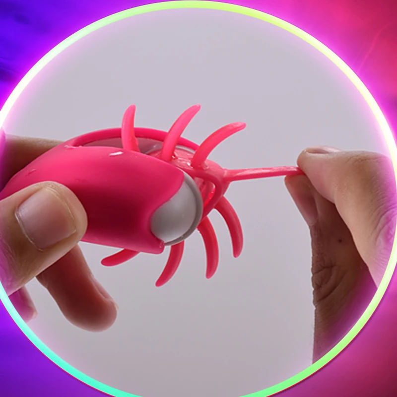 Tongue Licking Vibrator Penis Cock Ring Silicone Clitoris Stimulator Massage Rotation Vibrating G spot Oral Sex Toys For Man | Красота и