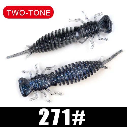 015 Larva Soft Lures 50mm 76mm 89mm Artificial Lures Fishing Worm Silicone Bass Pike Minnow Swimbait Jigging Plastic Baits - Color: 015