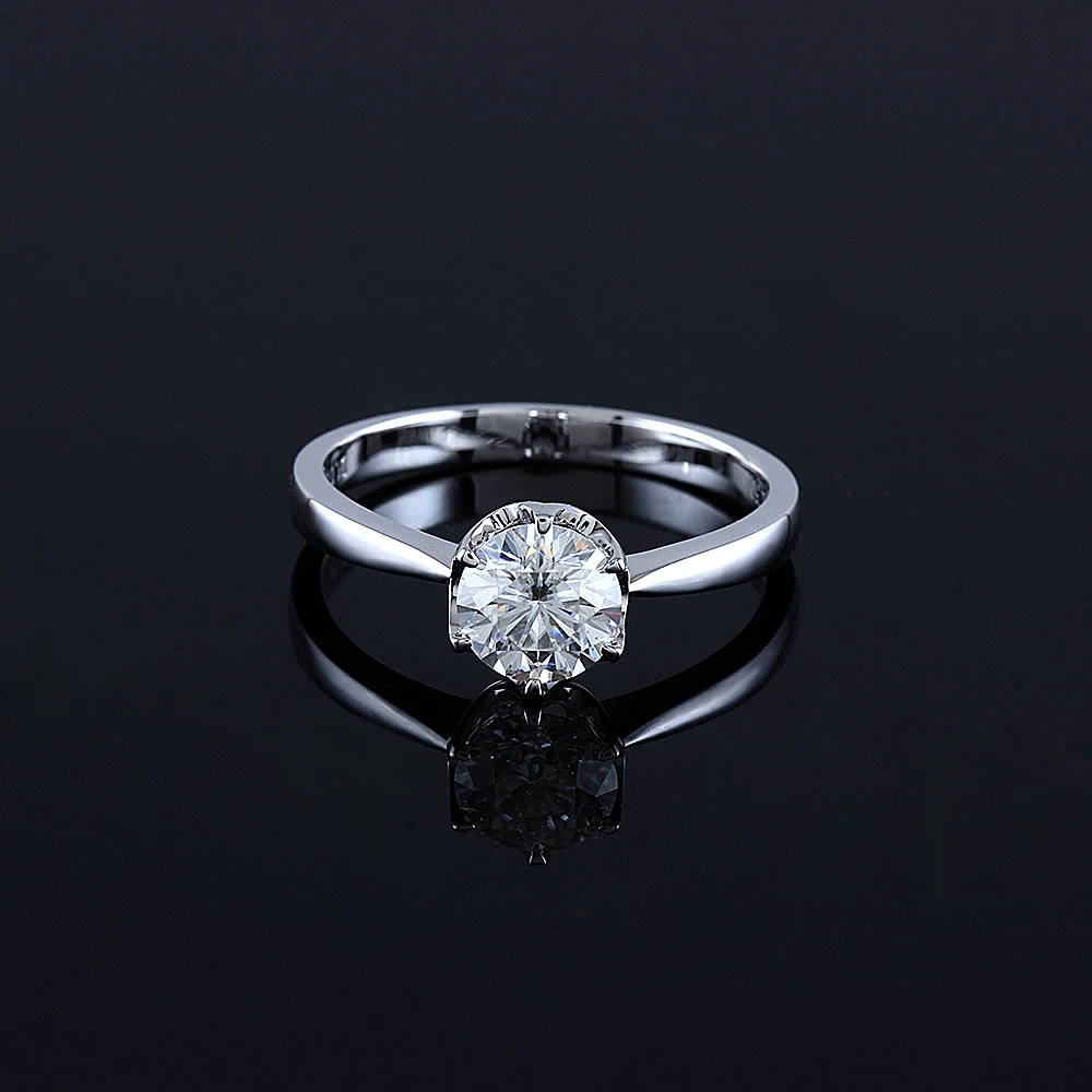 Женское Обручальное кольцо с бриллиантом из белого золота 14K 585 диаметр 6 5 мм 1
