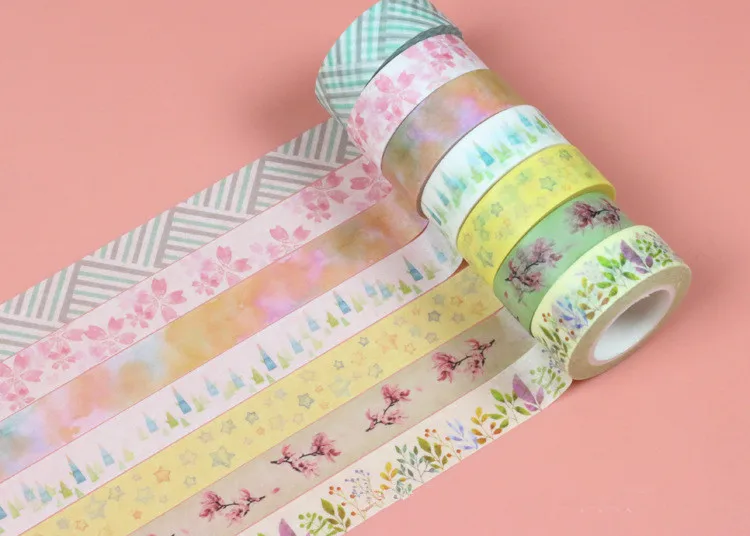 15 мм X 7 м милые Lotkawaii цветок еда Животные декоративные васи клейкие ленты DIY Скрапбукинг Маскировочная лента школьные офисные принадлежности