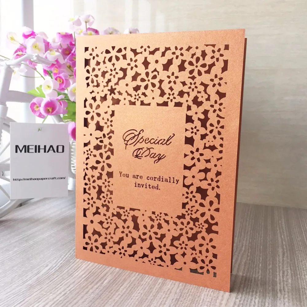 

30pcs Laser Cut Wedding Invitations Cover Card Decoration Best Wishes Card Birthday Party Greeting Blessing Card Event Supplies