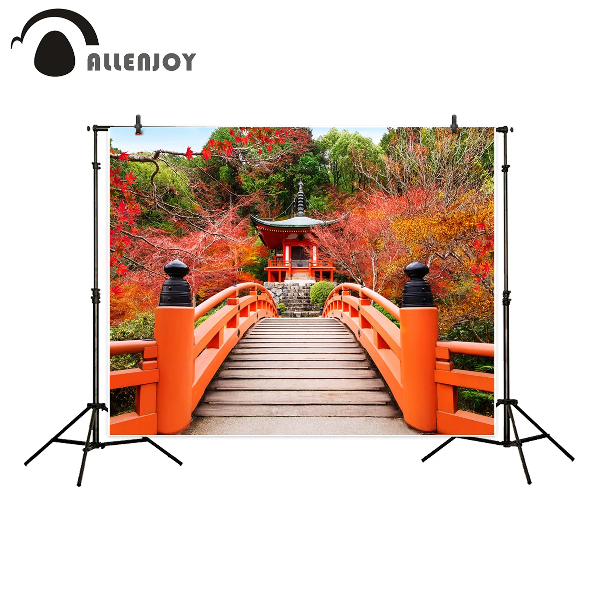 Allenjoy Профессиональный фон для фотосъемки осенний с вишневыми листьями |