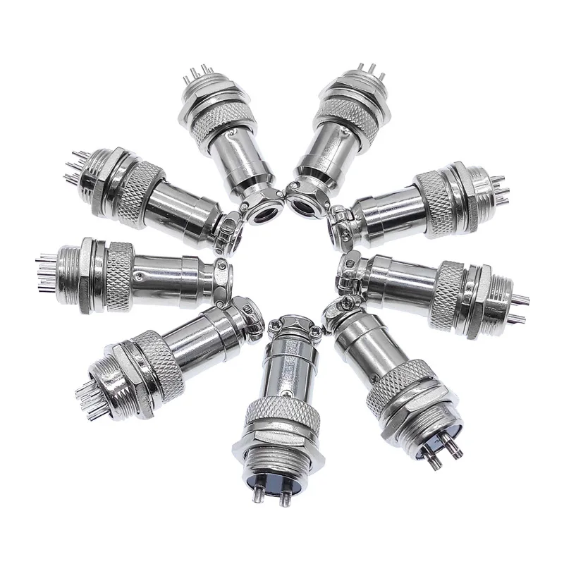 

5/8" GX16 Aviation Cable Connector 2Pin3pin4pin 5pin6pin7pin8pin9pin10pin Male Plug & Female Socket Connectors
