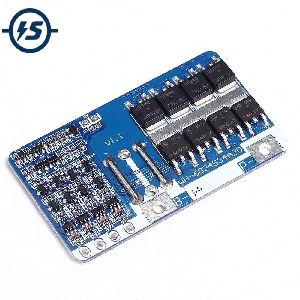 BMS 4S плата защиты батареи 14,4 V 20A LiFePo4 18650 PCM литий-железо-фосфат литий-ионный модуль защиты заряда