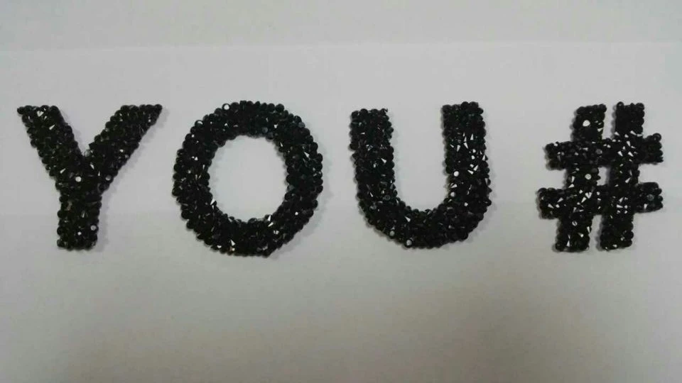 50 шт./лот наклейка с буквами железо на кристалле переводная конструкция